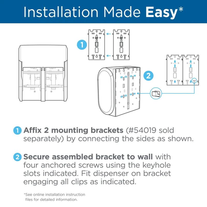 Compact® Toilet Paper Dispenser 5X5.375 IN Wall Mount Black 4-Roll Coreless High Capacity 1/Each