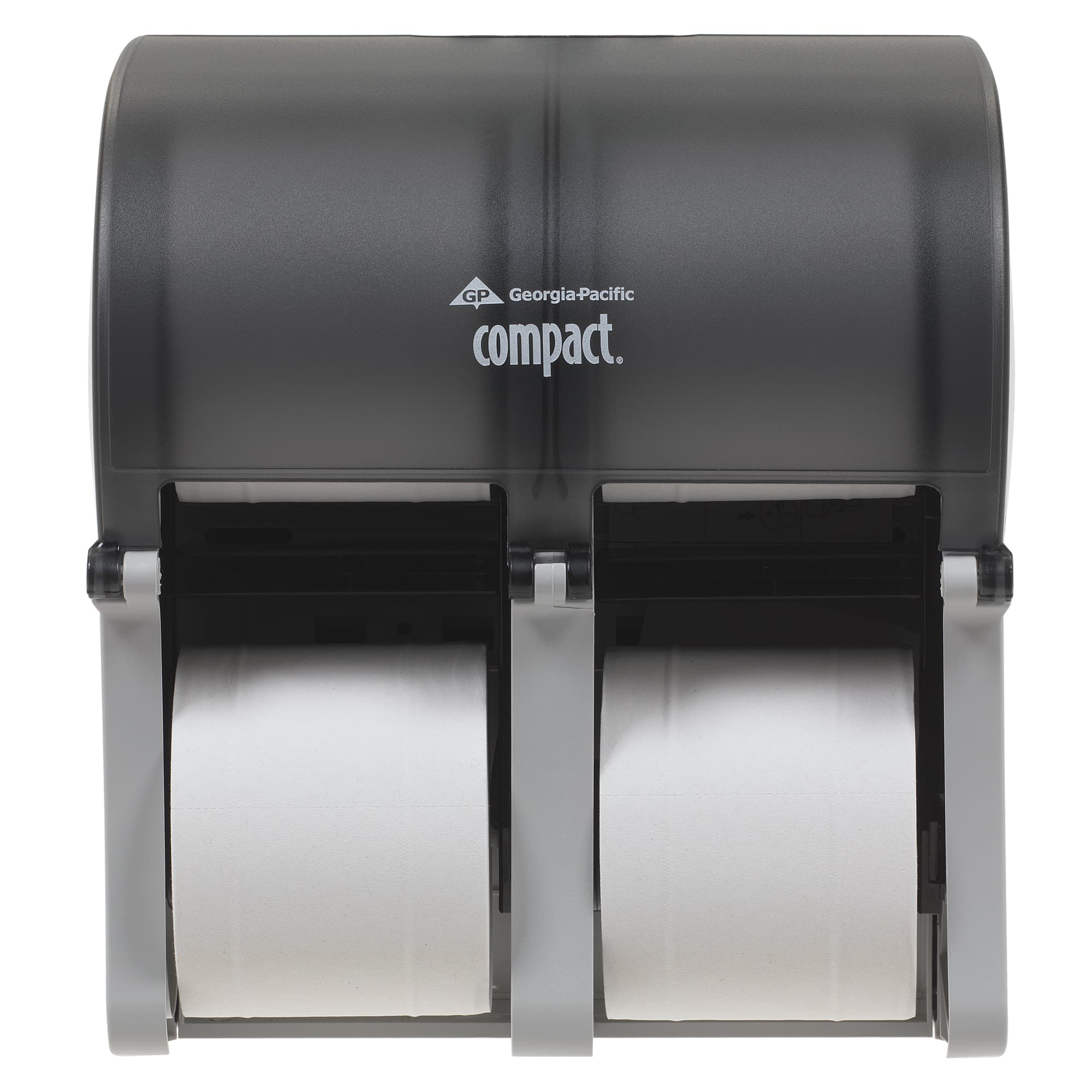 Compact Quad® Toilet Paper Dispenser 6.90X11.75X13.25 IN Smoke Coreless 4-Roll High Capacity 1/Each