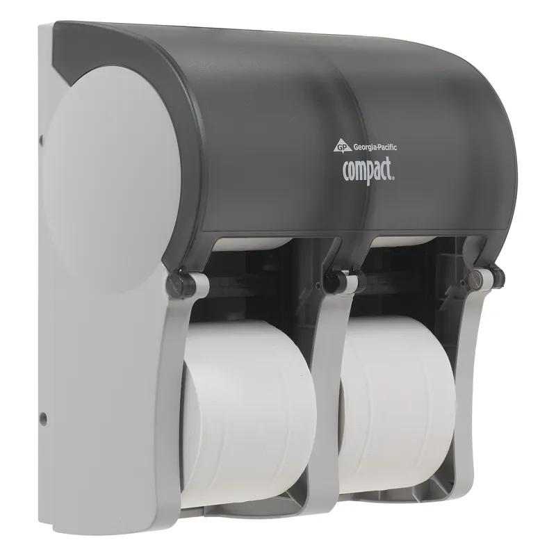 Compact Quad® Toilet Paper Dispenser 6.90X11.75X13.25 IN Smoke Coreless 4-Roll High Capacity 1/Each