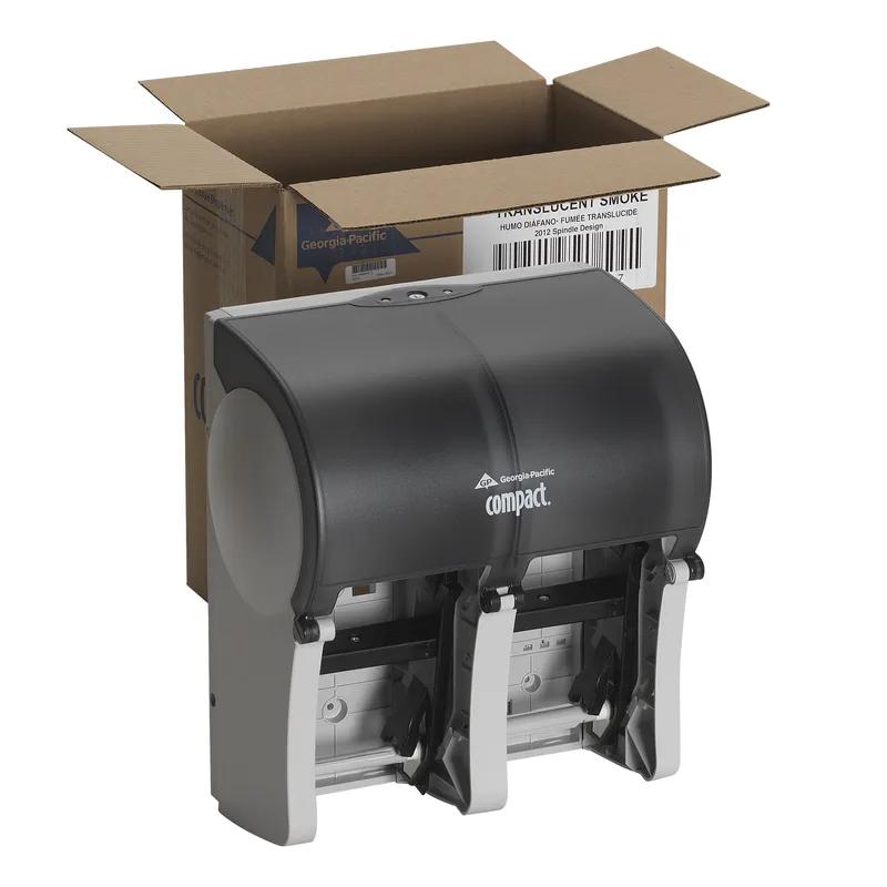 Compact Quad® Toilet Paper Dispenser 6.90X11.75X13.25 IN Smoke Coreless 4-Roll High Capacity 1/Each