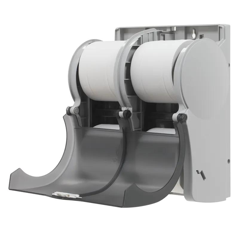 Compact Quad® Toilet Paper Dispenser 6.90X11.75X13.25 IN Smoke Coreless 4-Roll High Capacity 1/Each