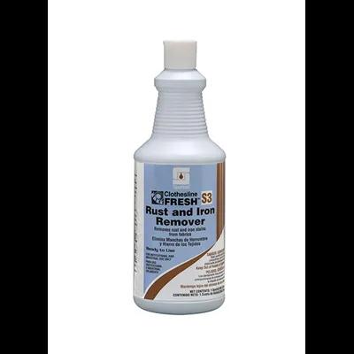 Clothesline Fresh® Rust and Iron Remover S3 Unscented 1 QT Acidic RTU 12/Case