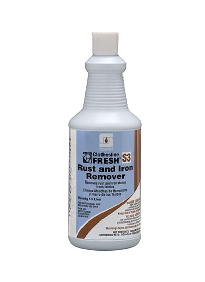 Clothesline Fresh® Rust and Iron Remover S3 Unscented Laundry Rust Remover 1 QT Acidic RTU 12/Case
