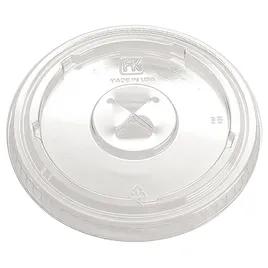Kal-Clear Lid Flat 3.8X0.3 IN PET Clear For 12-20 OZ Cold Cup With Hole 1000/Case