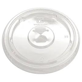Kal-Clear Lid Flat 3.8X0.3 IN PET Clear For 12-20 OZ Cold Cup With Hole 1000/Case