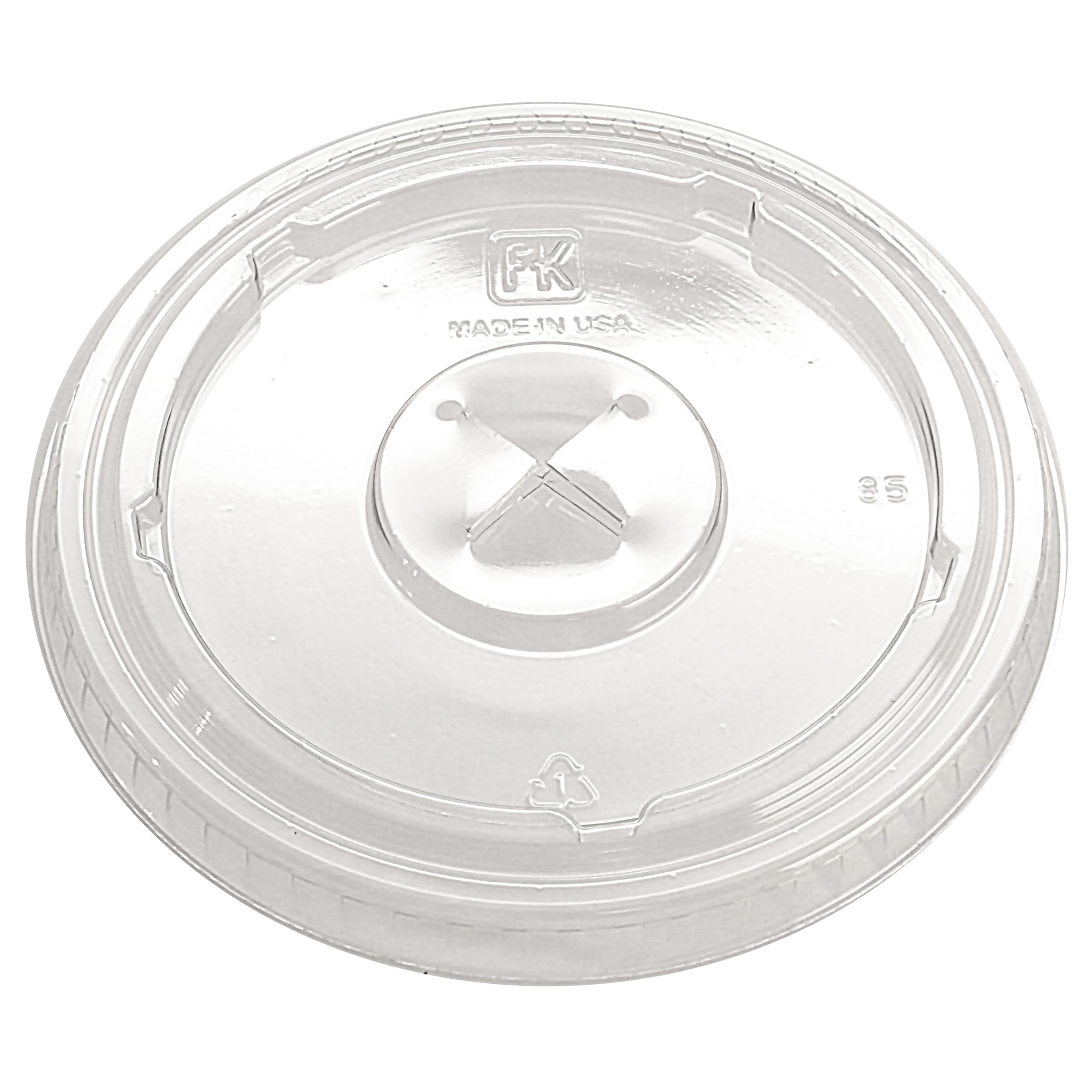 Kal-Clear Lid Flat 3.8X0.3 IN PET Clear For 12-20 OZ Cold Cup With Hole 1000/Case