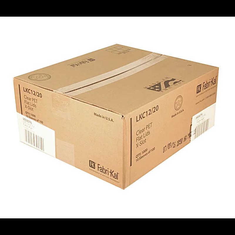 Kal-Clear Lid Flat 3.8X0.3 IN PET Clear For 12-20 OZ Cold Cup With Hole 1000/Case