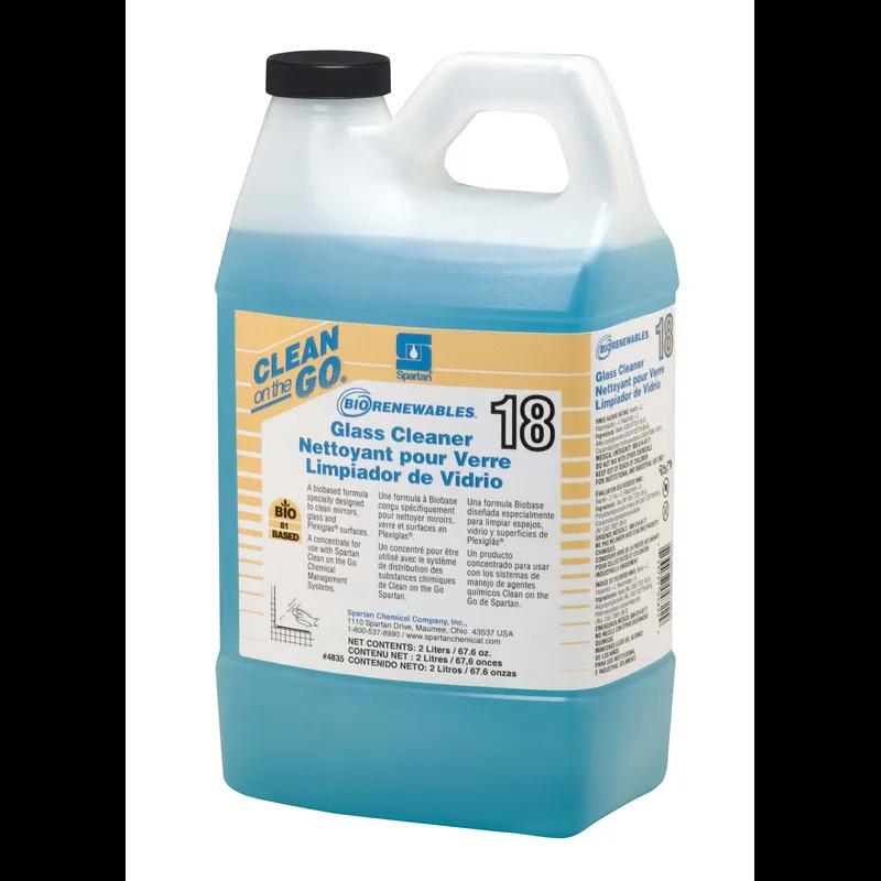 BioRenewables® 18 Waterfall Glass Cleaner 2 L Multi Surface Alkaline Concentrate Bio-Based Cog 4/Case
