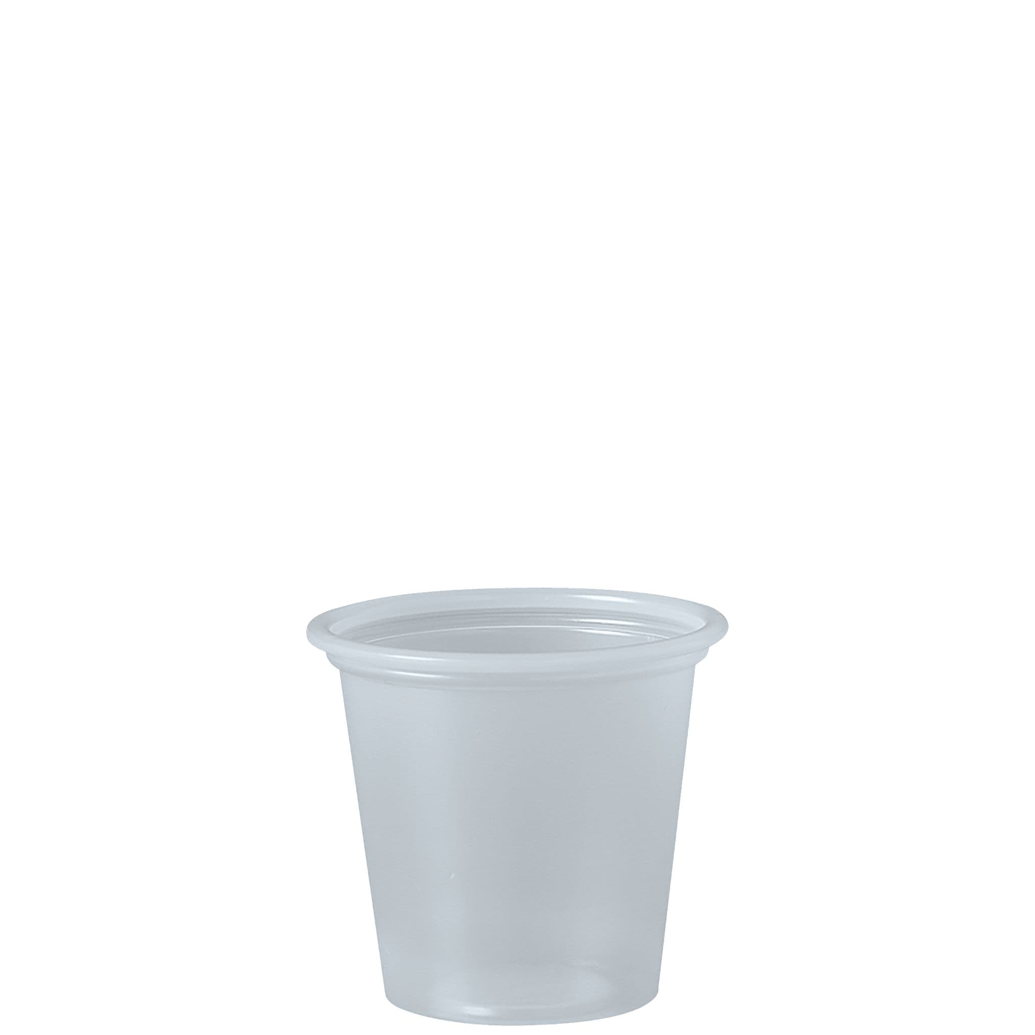 Solo® Cold Souffle & Portion Cup 1.25 OZ PS Clear 250 Count/Pack 10 Packs/Case 2500 Count/Case