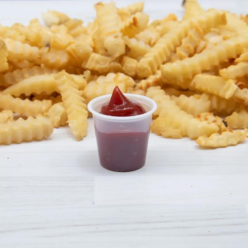 Solo® Cold Souffle & Portion Cup 1.25 OZ PS Clear 250 Count/Pack 10 Packs/Case 2500 Count/Case