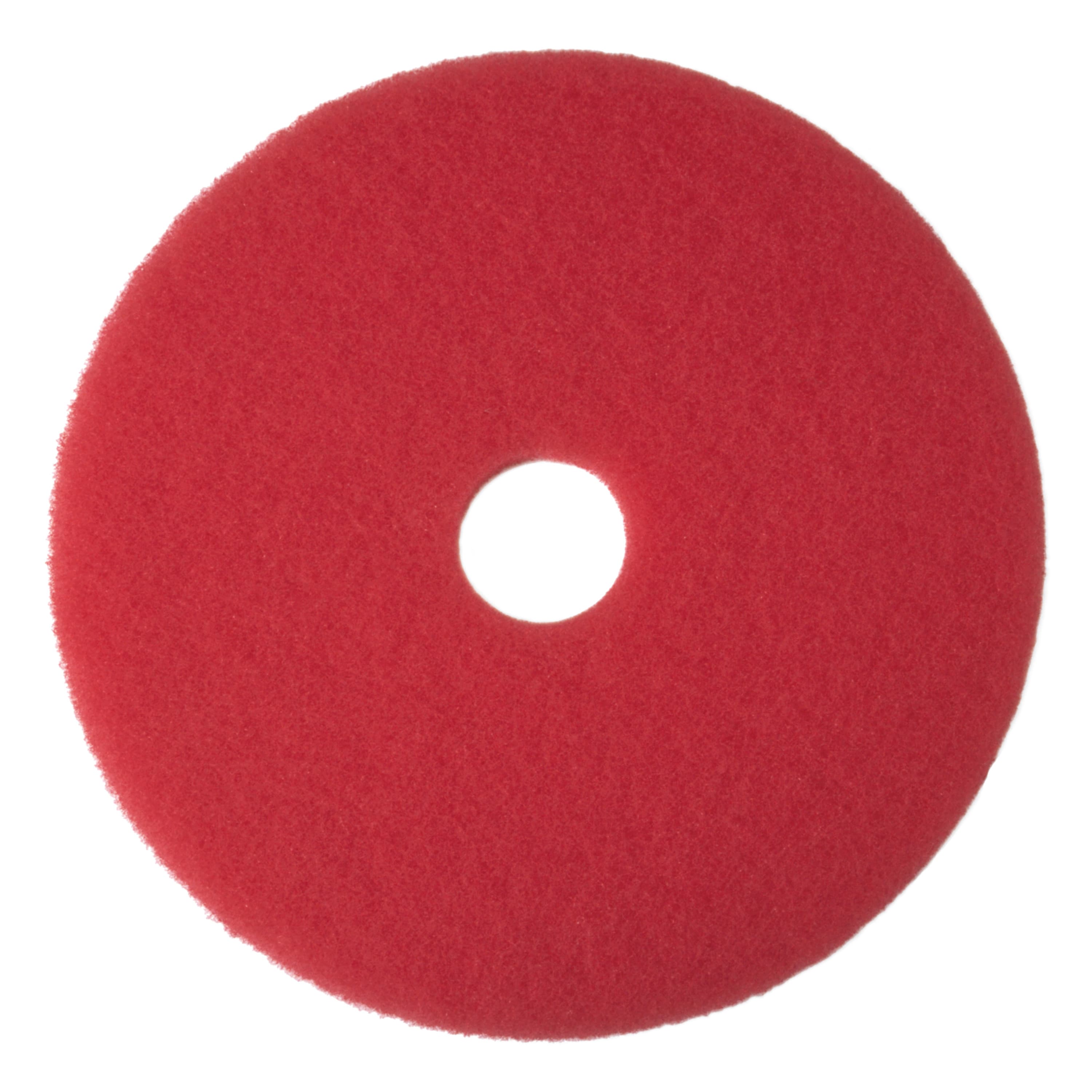 3M™ 5100 Cleaning Pad 15X1 IN Red Non-Woven Polyester Fiber 175-600 RPM Center Hole 5/Case