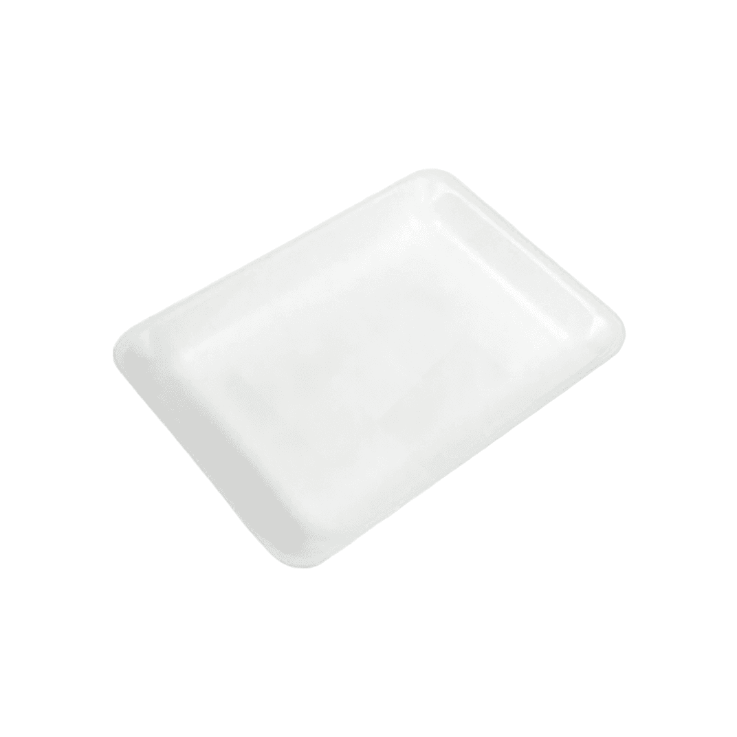 8D Meat Tray 8.5X10.63X1.63 IN Polystyrene Foam White Heavy 400/Bundle