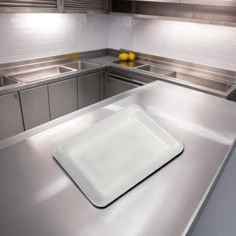 8D Meat Tray 8.5X10.63X1.63 IN Polystyrene Foam White Heavy 400/Bundle