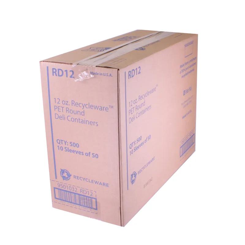 Recycleware® Deli Container Base 12 OZ RPET Clear Round 500/Case