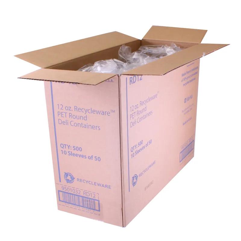 Recycleware® Deli Container Base 12 OZ RPET Clear Round 500/Case