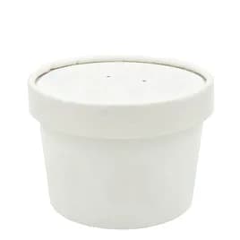 Solo® Flexstyle® Food Container Base 8 OZ Double Wall Poly-Coated Paper White Round 500/Case