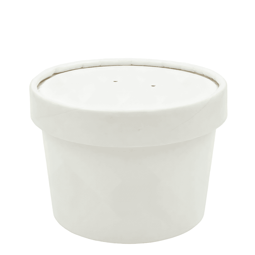 Solo® Flexstyle® Food Container Base 8 OZ Double Wall Poly-Coated Paper White Round 500/Case