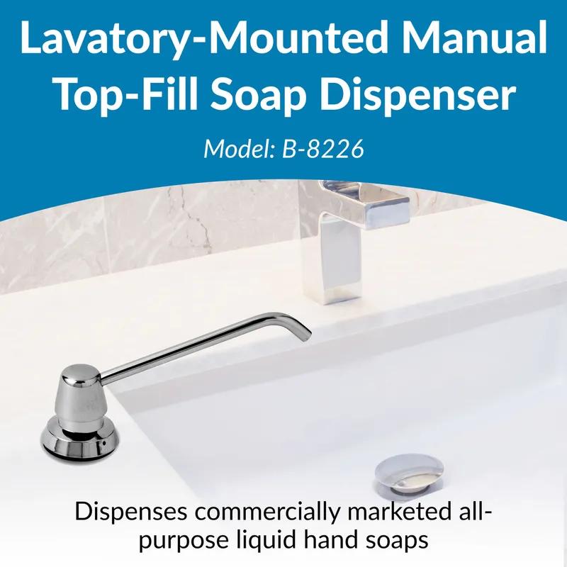Soap Dispenser Liquid 1000 mL Manual Lavatory Mount Top Fill With 6IN Spout 1/Each
