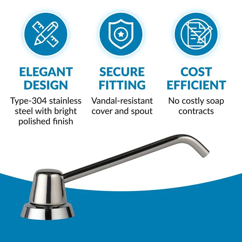 Soap Dispenser Liquid 1000 mL Manual Lavatory Mount Top Fill With 6IN Spout 1/Each