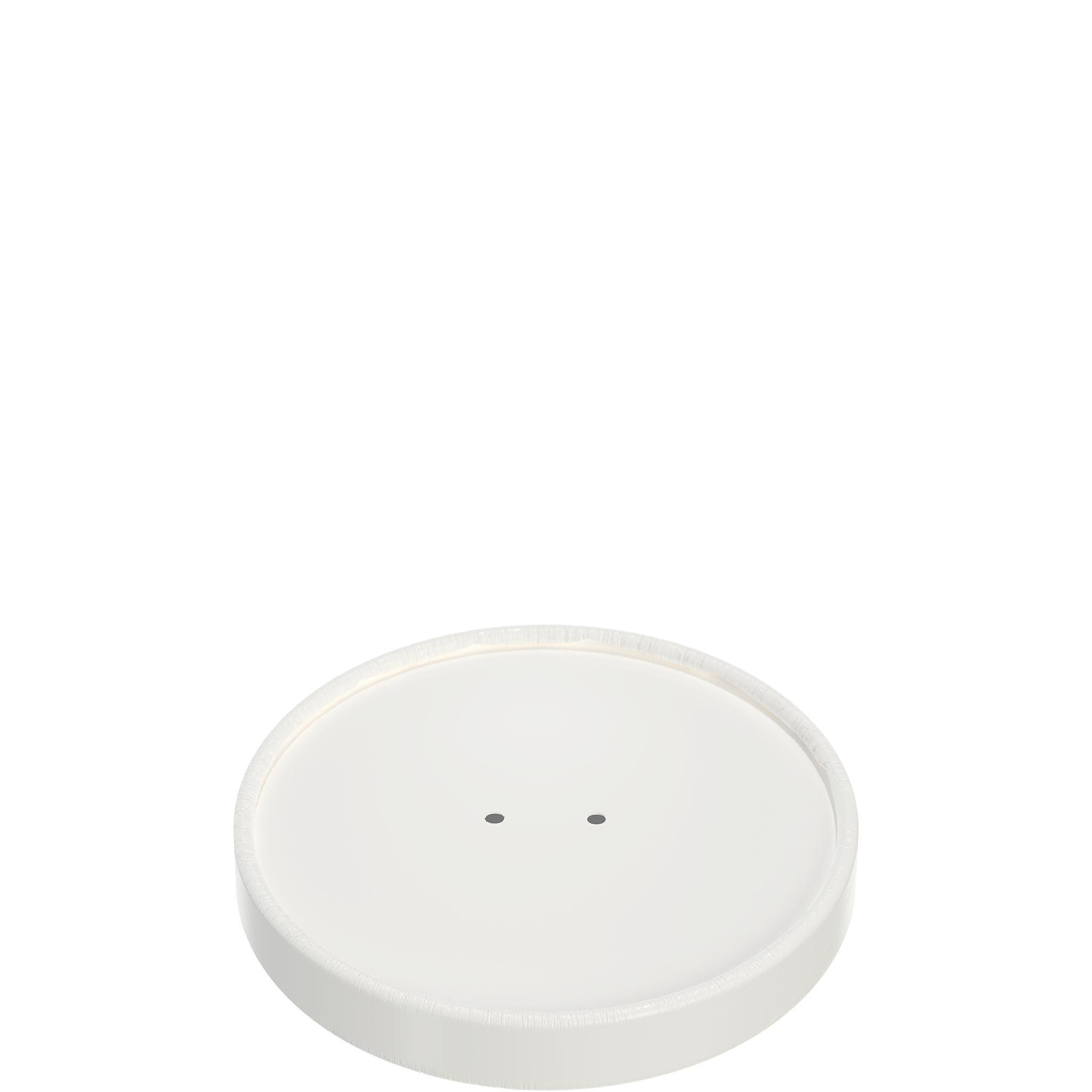 Solo® Flexstyle® Lid Flat 4.9X0.713 IN 1 Compartment DSP White For 32 OZ Soup Cup Unhinged 25 Count/Pack 20 Packs/Case