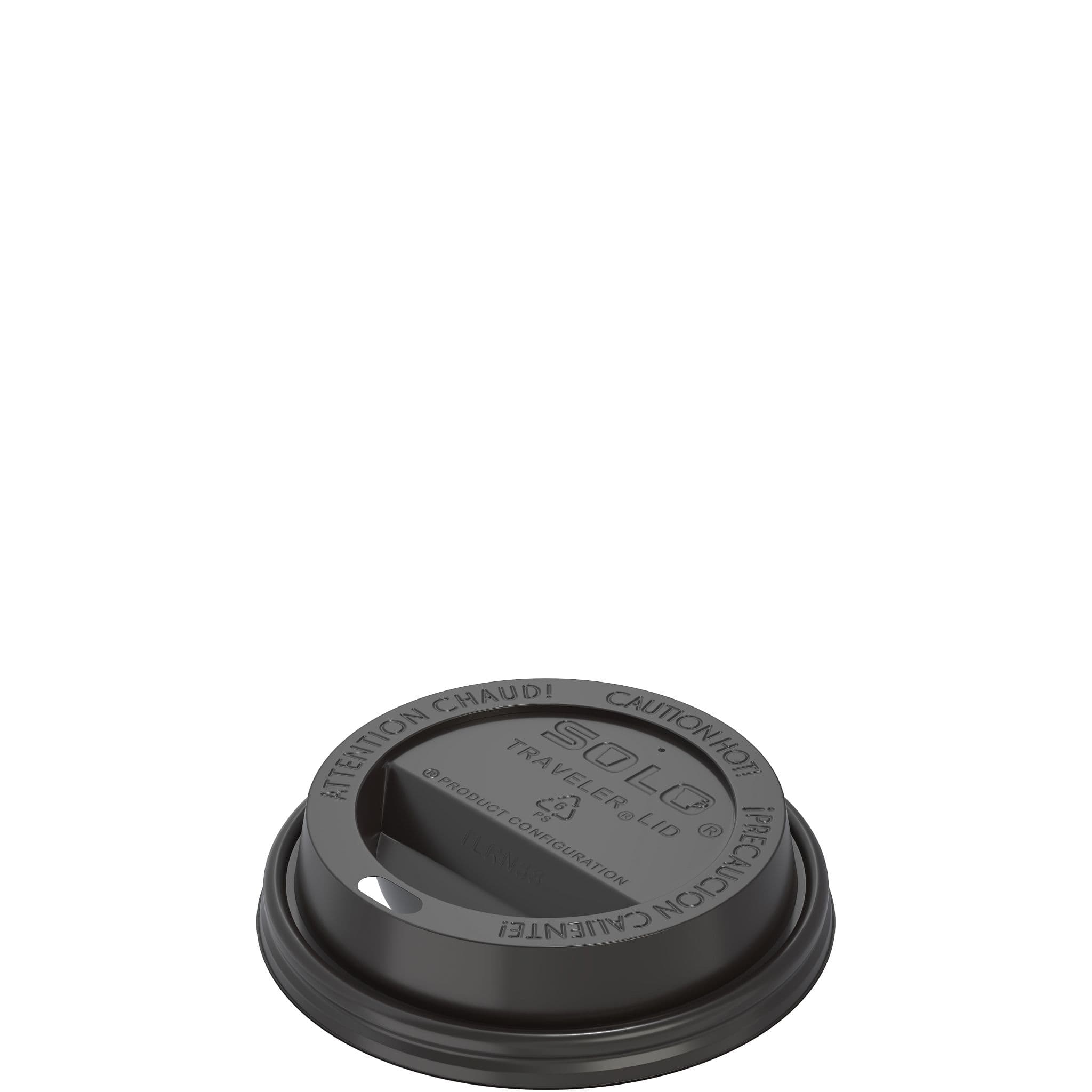 Solo® Traveler® Lid Dome 3.214X0.735 IN PS Black For 8 OZ Hot Cup Cappuccino Sip Through 100 Count/Pack 10 Packs/Case