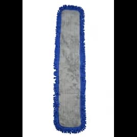 JaniFiber Dust Mop 36 IN Blue Gray Microfiber Fringed Hook & Loop Backing 1/Each