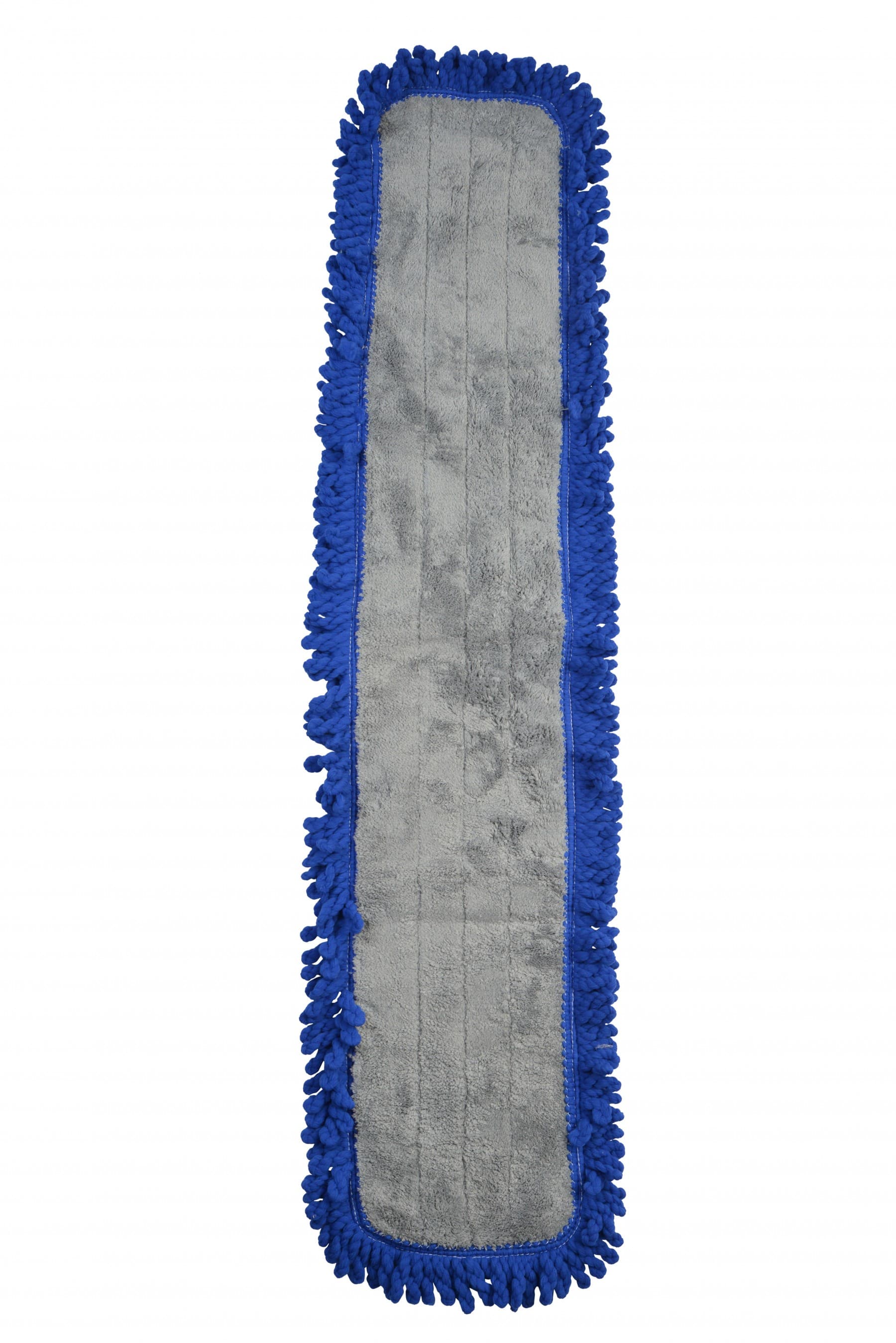 JaniFiber Dust Mop 36 IN Blue Gray Microfiber Fringed Hook & Loop Backing 1/Each