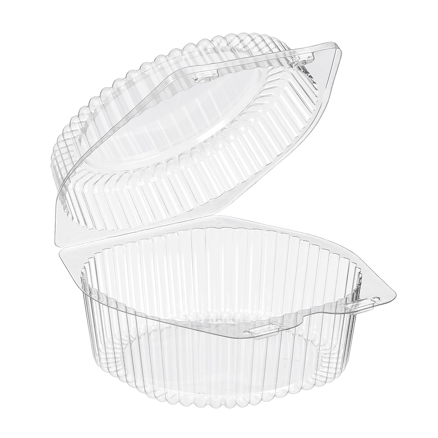Essentials SureLock Bowl & Lid Combo With Dome Lid 56 OZ RPET Clear Round Hinged 300/Case