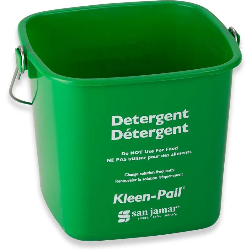 San Jamar Utility Bucket & Pail 9.75X8.50X725 IN 6 QT PP Green Color Coded Detergent Graduated 1/Each