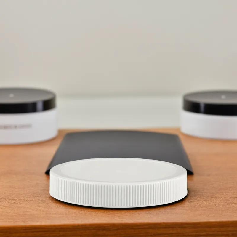 Cap Plastic White For 1 & 2OZ Boston PET Bottle Ribbed Foam Lined 7500/Case