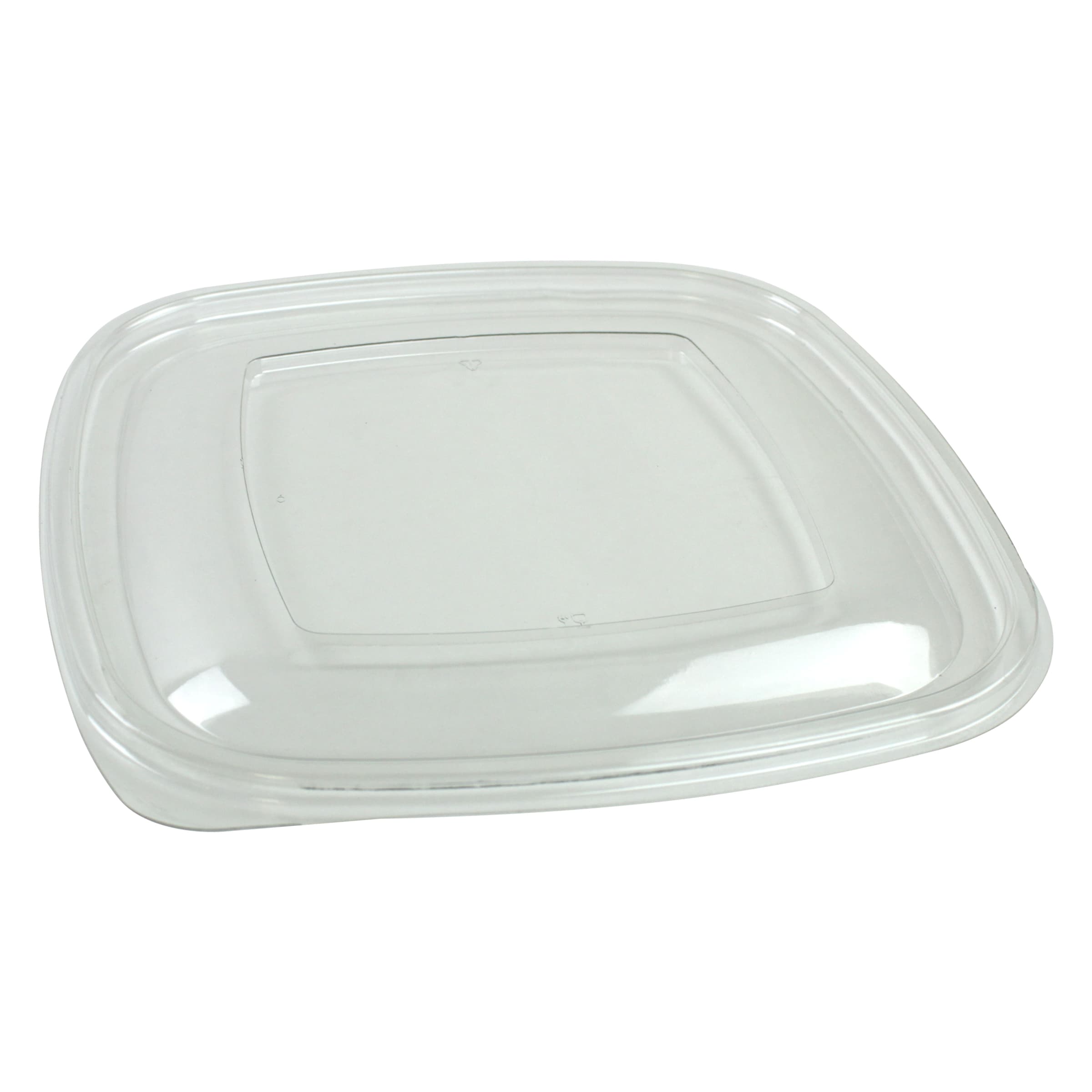 Lid Flat 7.62X7.62X0.38 IN 1 Compartment PET Clear Square For 24-32-48 OZ Bowl Unhinged 300/Case