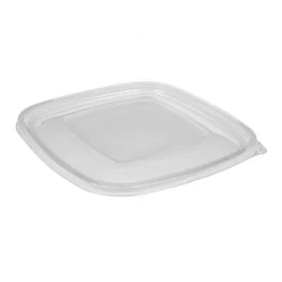 Lid Flat 7.62X7.62X0.38 IN 1 Compartment PET Clear Square For 24-32-48 OZ Bowl Unhinged 300/Case