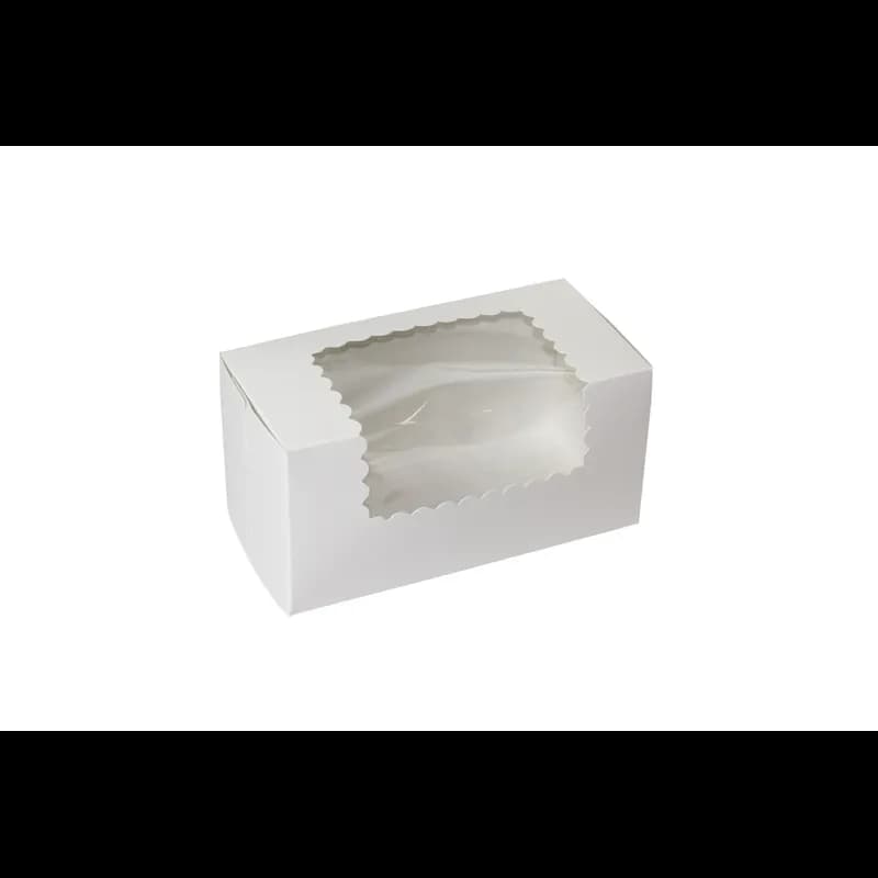 Cupcake Box 8X4X4 IN 2 Compartment Paperboard White With Window 100/Bundle