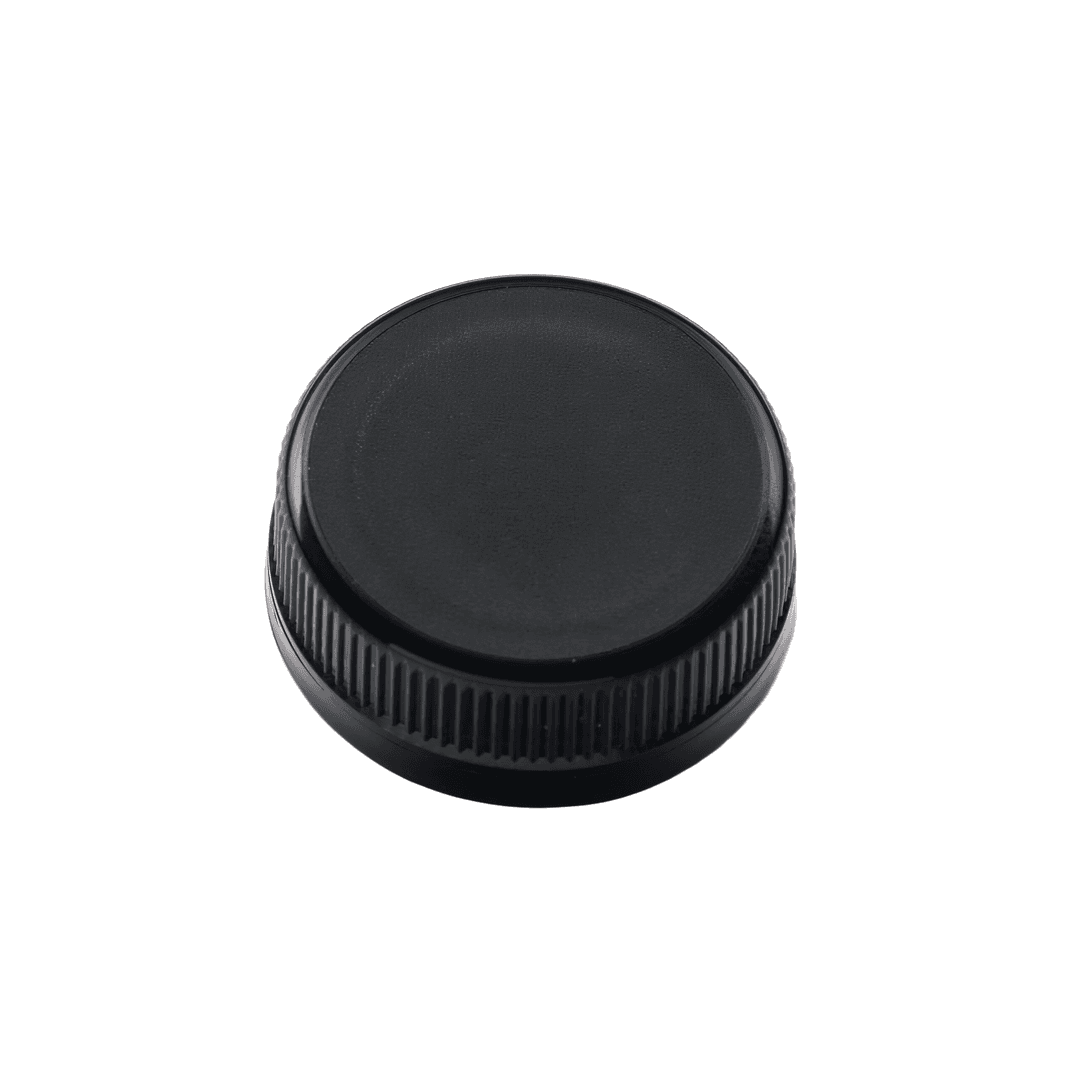 Cap Plastic Black For HDPE & PET Bottles Screw Top 2500/Case