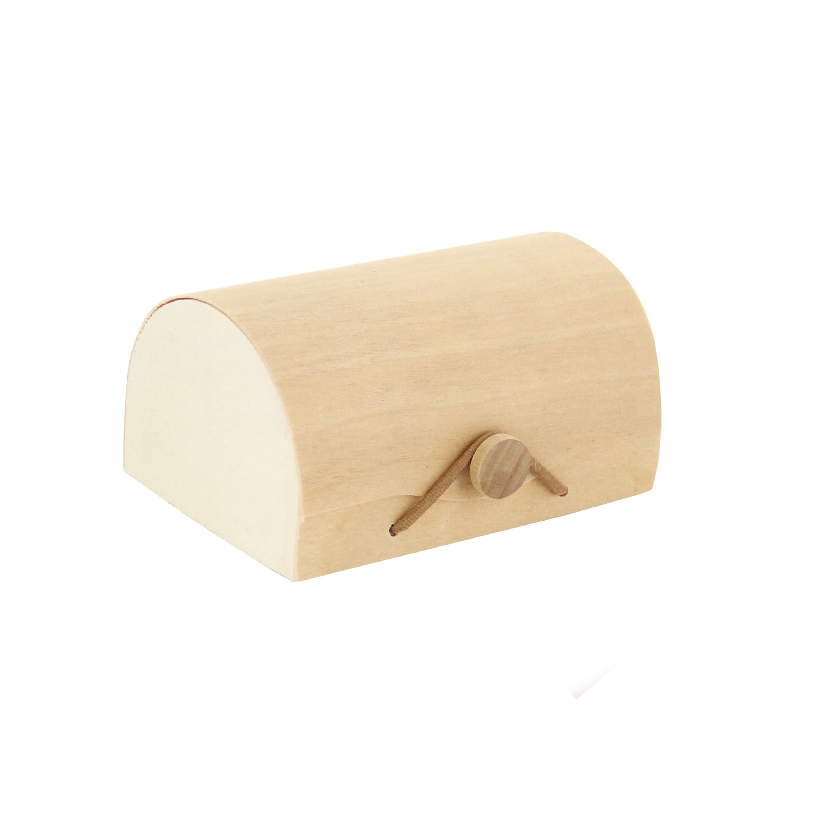 Macaron Box 3 CT 4.2X3X2.25 IN Wood Natural Rectangle Latch 100 Count/Case