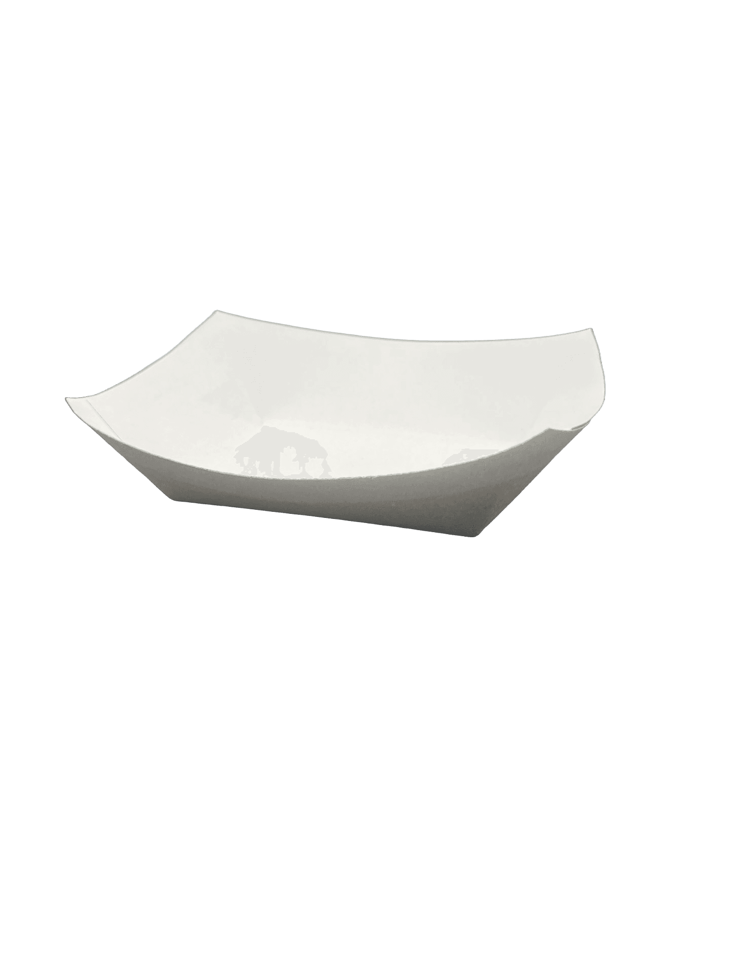 Food Tray 2 LB Clay-Coated Paperboard Kraft White Rectangle 1000/Case
