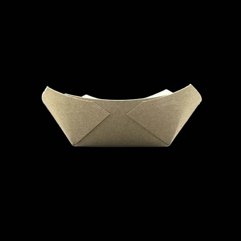 Food Tray 2 LB Clay-Coated Paperboard Kraft White Rectangle 1000/Case