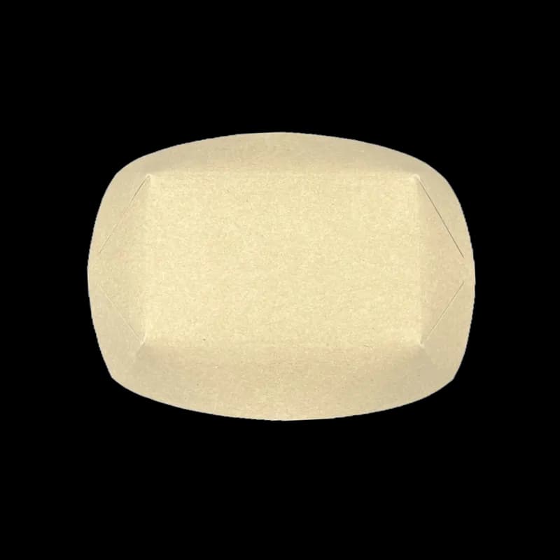 Food Tray 2 LB Clay-Coated Paperboard Kraft White Rectangle 1000/Case