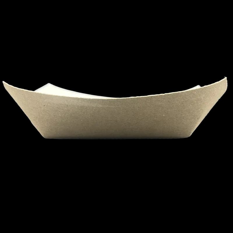Food Tray 2 LB Clay-Coated Paperboard Kraft White Rectangle 1000/Case