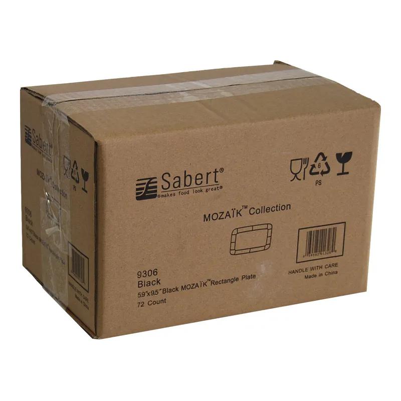Mozaïk® Serving Tray Base 5.9X9.5X0.45 IN PS Black Rectangle 72/Case