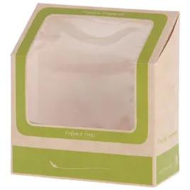 Wrap Take-Out Box Tuck-Top With Flat Lid 4.5X4.75X2 IN Paperboard Kraft Green Rectangle 500/Case