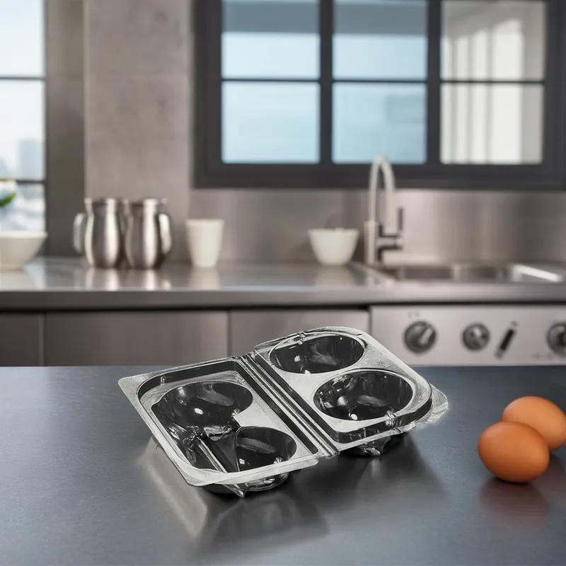 Egg Take-Out Container Hinged With Dome Lid 6X4X1 IN Plastic Clear Rectangle 840/Case