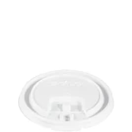 Solo® Lid Flat 3.258X0.33 IN PS White For 8 OZ Hot Cup Lock Tab Sip Through Lift Back 100 Count/Pack 10 Packs/Case