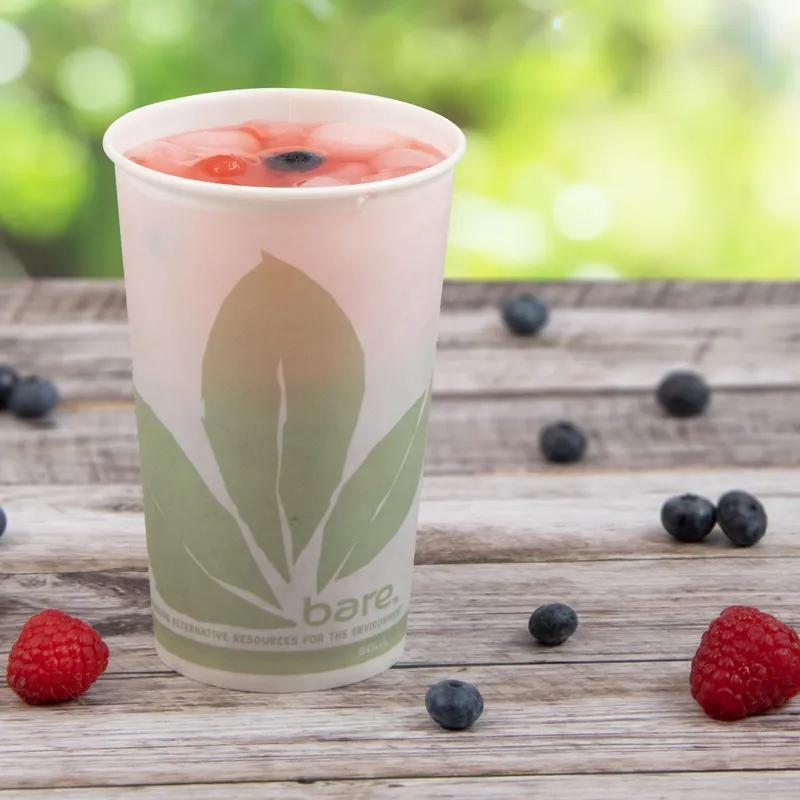 Solo® Cold Cup 16 OZ Wax Coated Paper Multicolor Bare® Stock Print 50 Count/Bag 20 Bags/Case 1000 Count/Case