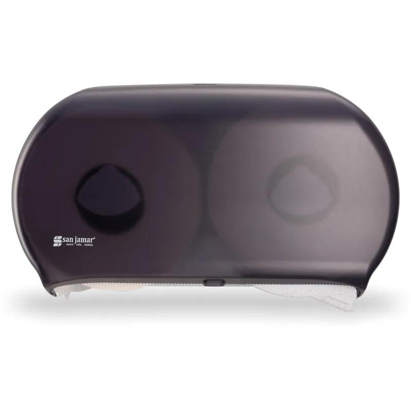 San Jamar Toilet Paper Dispenser 12.25X19.75X6 IN Plastic Black 2-Roll Jumbo (JRT) 9IN Roll 3.25IN Core Diameter 1/Each
