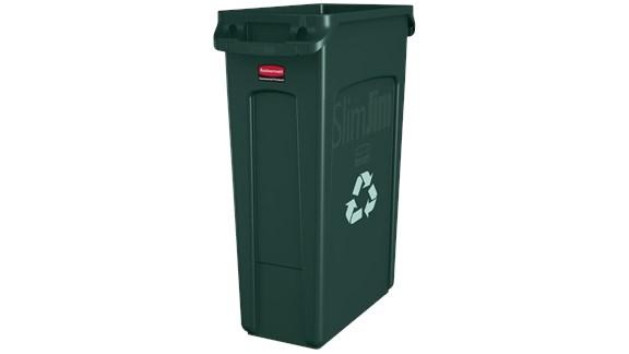 Slim Jim® Trash Can Green Resin Venting Channels Slim 1/Each