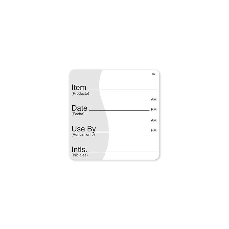 ToughMark™ Item Date Use By Bilingual Label 2X2 IN White Square 500 Count/Roll 1 Rolls/Case