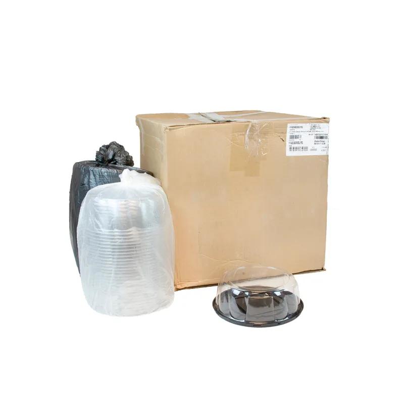 Cake Container & Lid Combo 10X3.5 IN PET Black Round Shallow 120/Case