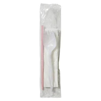 Victoria Bay 3PC Cutlery Kit PP Medium Weight With 8X10 Napkin,Milk Straw,Spork 2000/Case