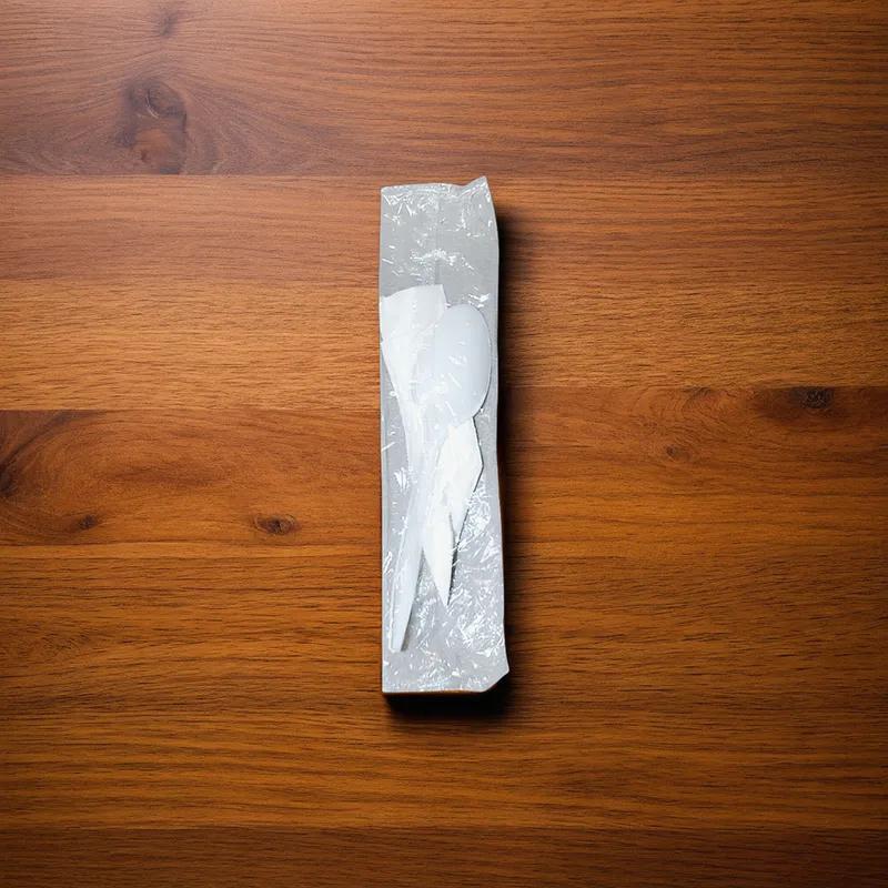 Victoria Bay 2PC Cutlery Kit PP White Medium Weight With 1PLY Napkin, Teaspoon 2000/Case